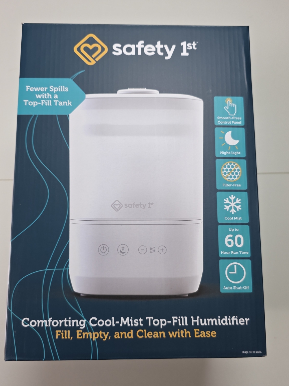 Safety 1st White Cool-Mist Top-Fill Humidifier